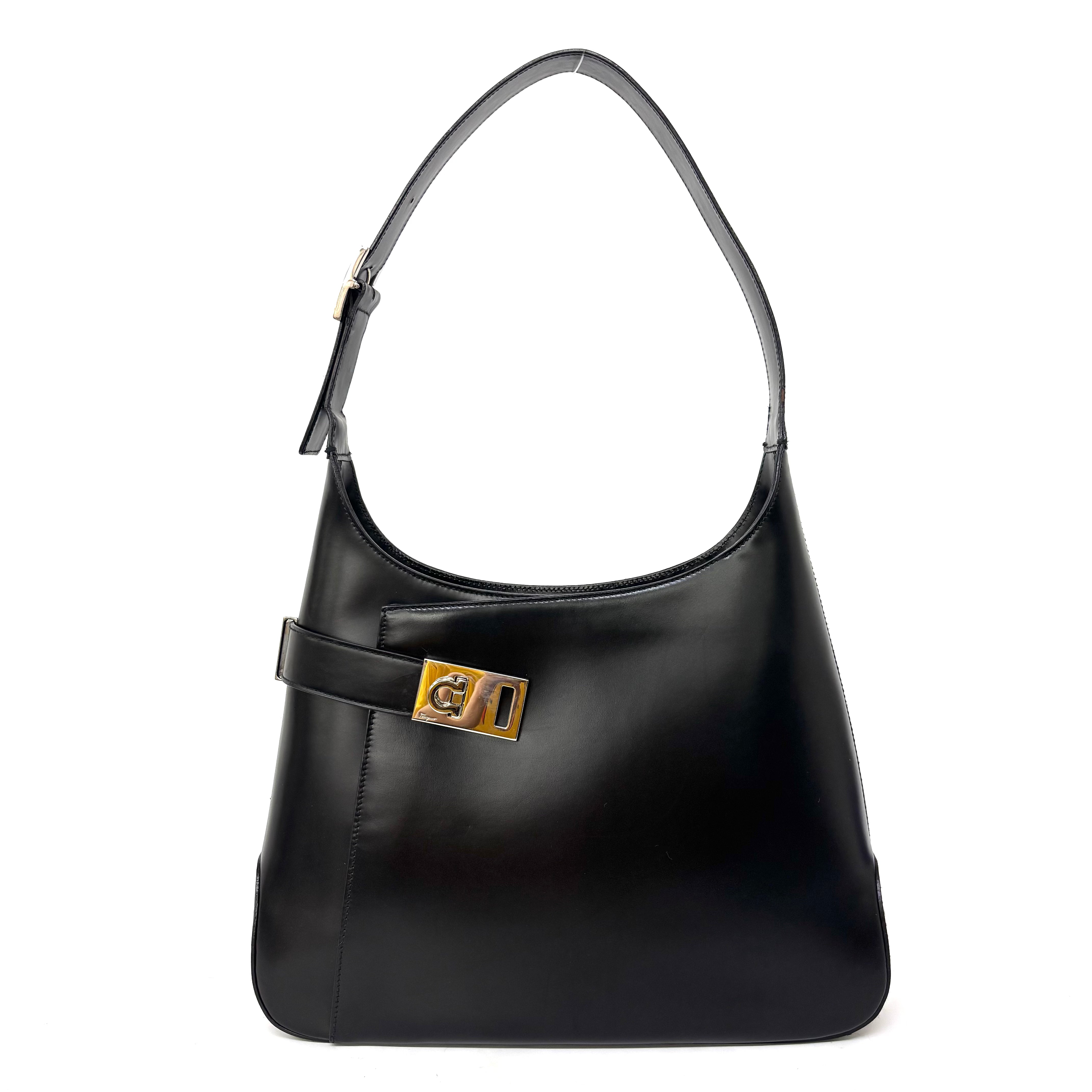 Ferragamo ガンチーニ(バッグ)ショルダーバッグ 黒 シルバー金具 image 1